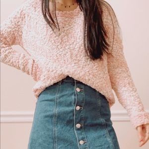 Fluffy pink sweater